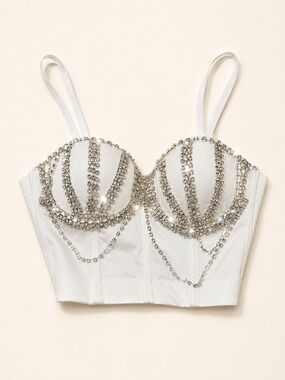 Lydia Rhinestone Corset Bustier Top
